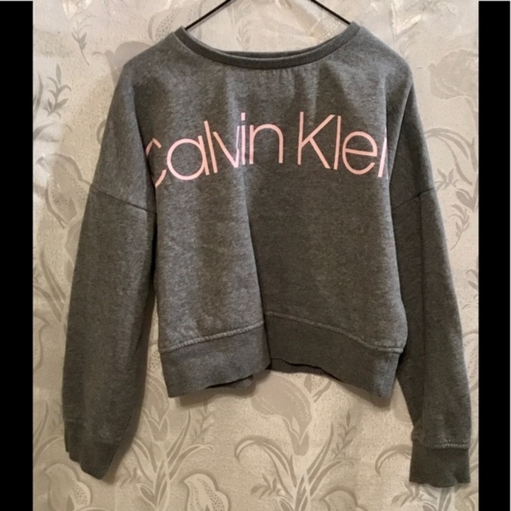 Calvin Klein Performance Gray Long Sleeve Crop Top